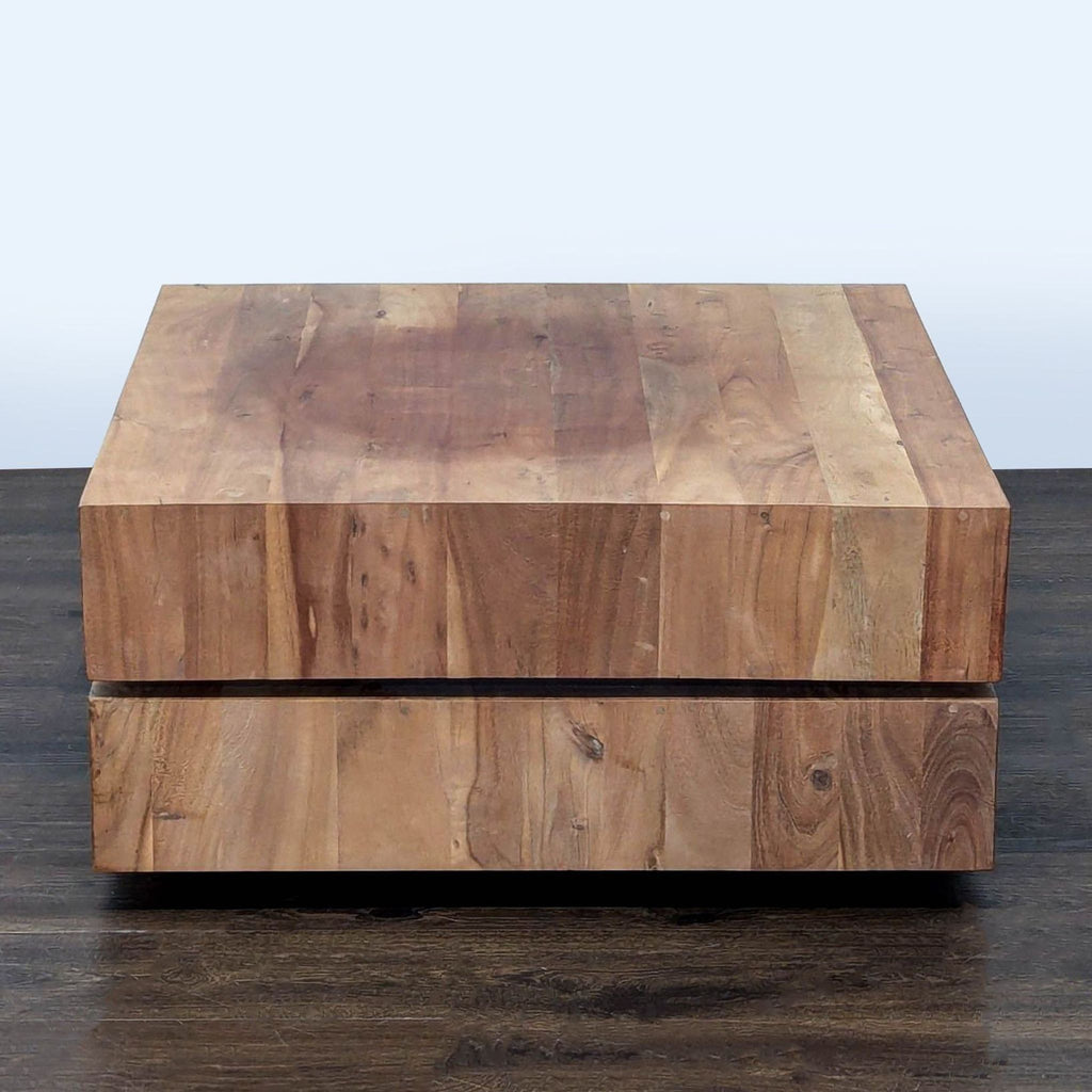 CB2 Spin Rotating Coffee Table with Two Drawers