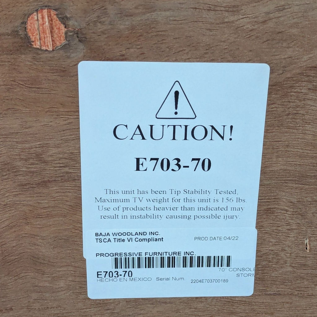 Progressive Furniture Sonoma Pine Wood Console