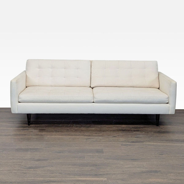 Crate and Barrel Petrie Modern 3-Seat Sofa - Cream Upholstery