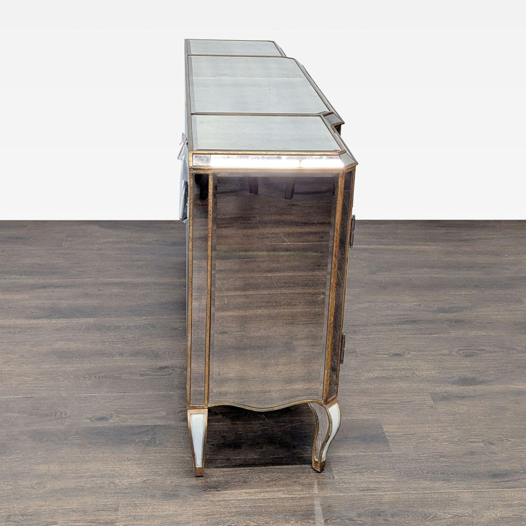 Bassett Mirror Company Collette Antique Mirrored Breakfront Server