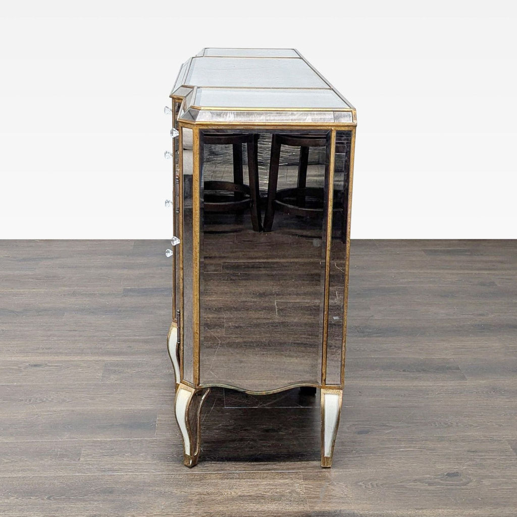 Bassett Mirror Company Collette Antique Mirrored Breakfront Server
