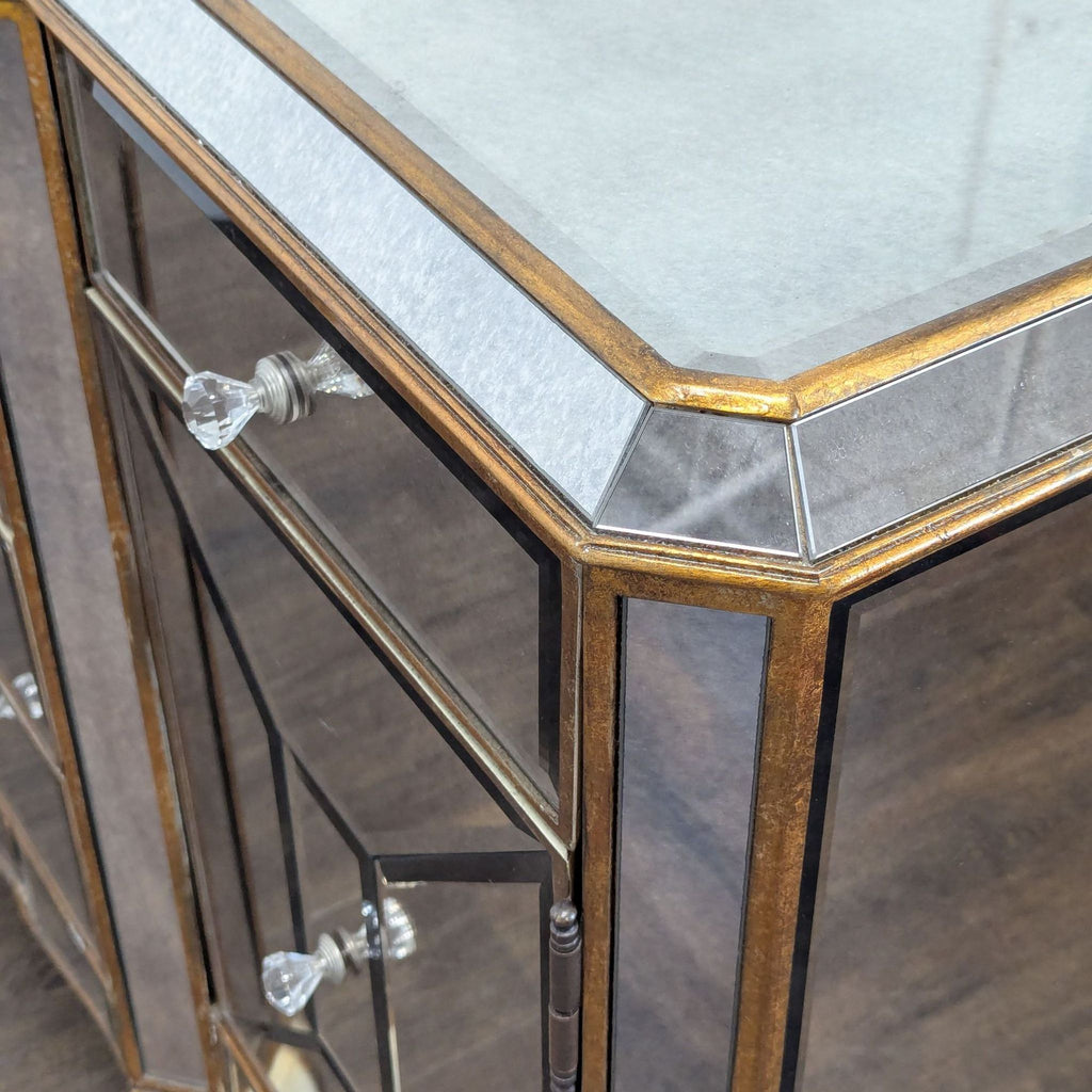 Bassett Mirror Company Collette Antique Mirrored Breakfront Server