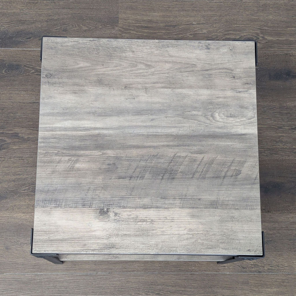 Walker Edison Barnwood Angle Iron Rustic Wood Side Table  - Accepted Offer (52.38% discount)