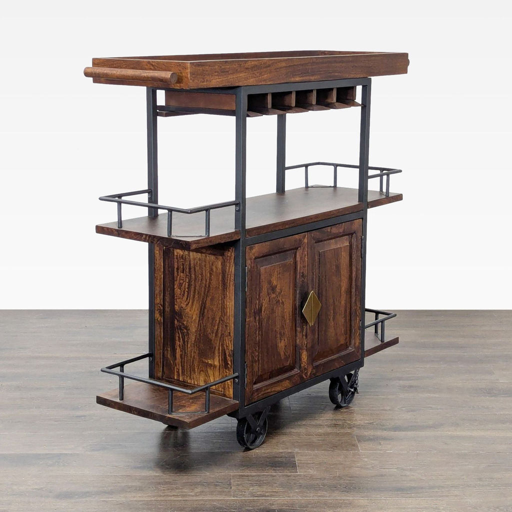17 Stories Zamora Two Door Wine Bar Cart