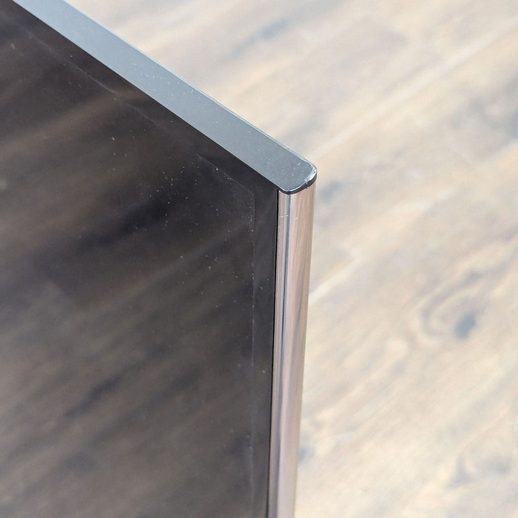 TCL smart TV, 43 inches wide, showcasing HDMI ports and access to Netflix, Hulu, and Prime Video.