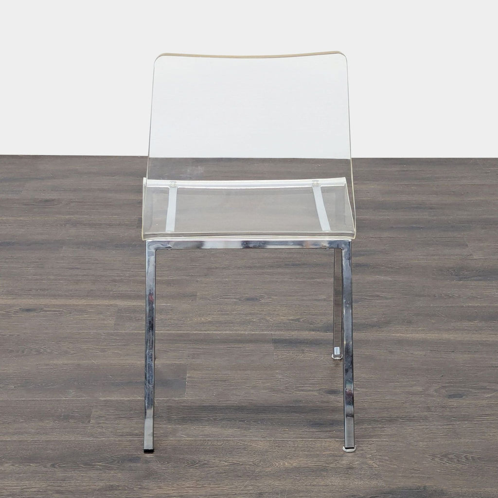 Clear Plastic Dining Chair on Metal Base