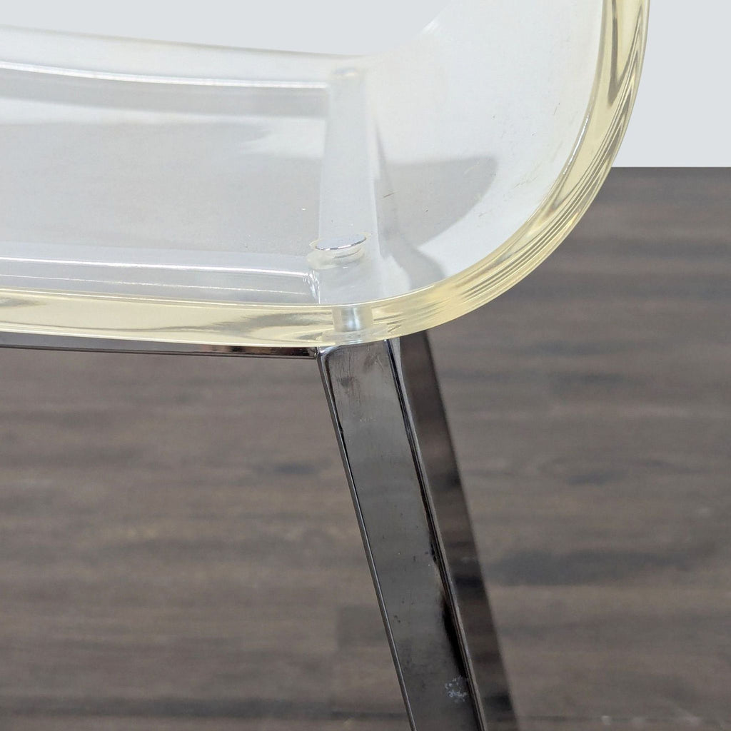 Clear Plastic Dining Chair on Metal Base