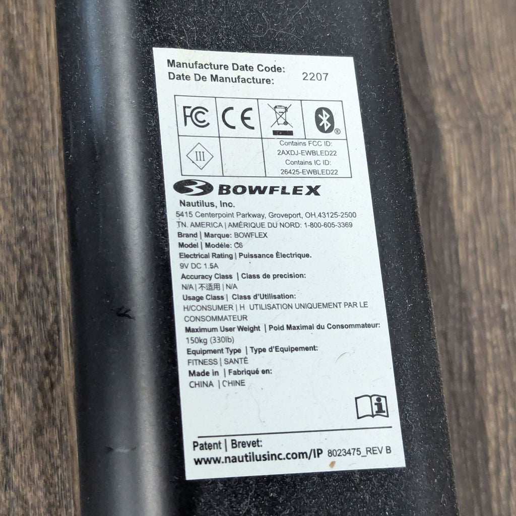 Bowflex C6 Indoor Cycling Bike – Adjustable Magnetic Resistance Exercise Bike
