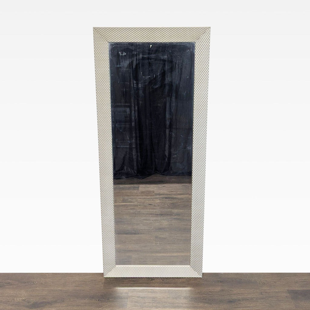 Wood Textured Frame Floor Mirror