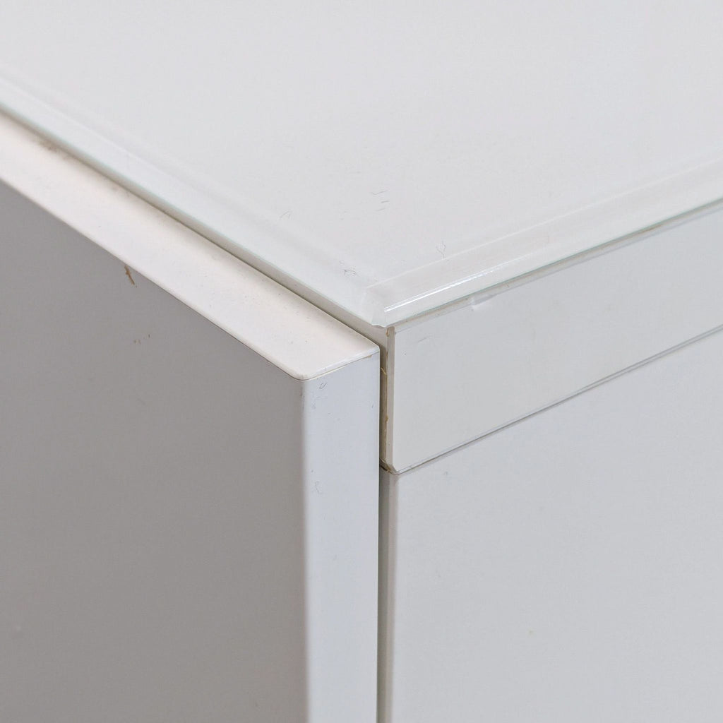 Ikea Besta White Modern Cabinet with Adjustable Shelves and Metal Legs