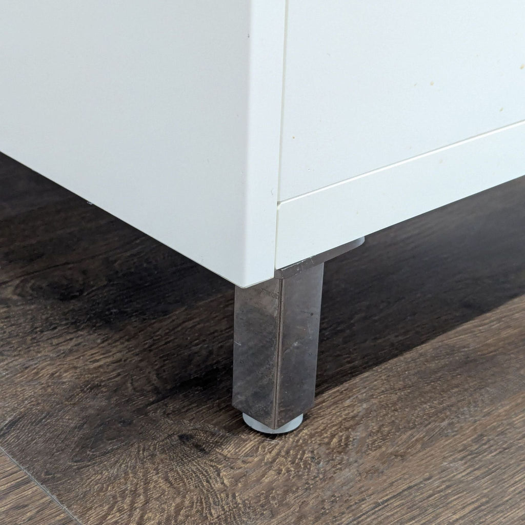 Ikea Besta White Modern Cabinet with Adjustable Shelves and Metal Legs