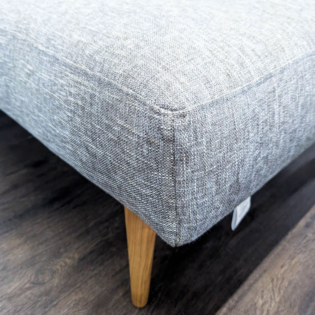 Modern Gray Sleeper Sofa with Wood Legs - Convertible Futon Bed