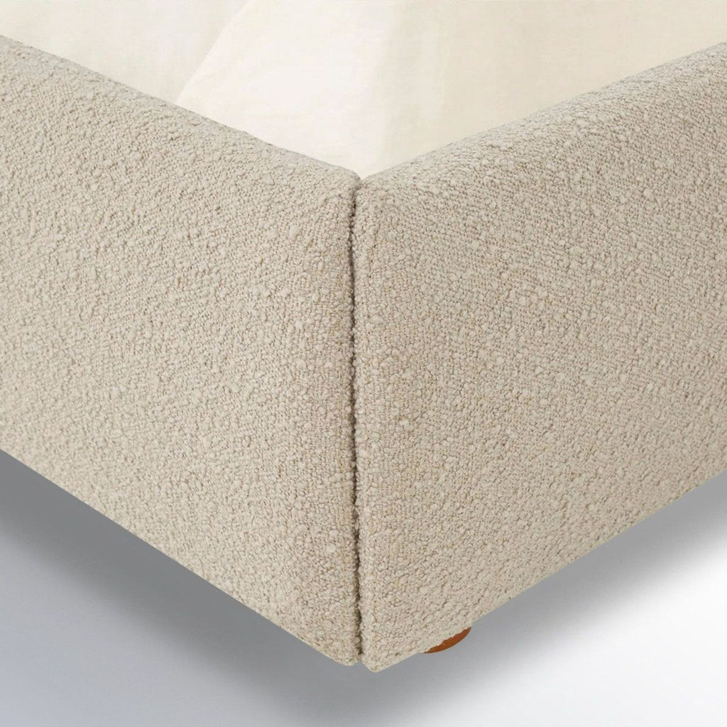 Birch Lane Beige Queen Size Upholstered Bed Frame – Modern Low Profile Design