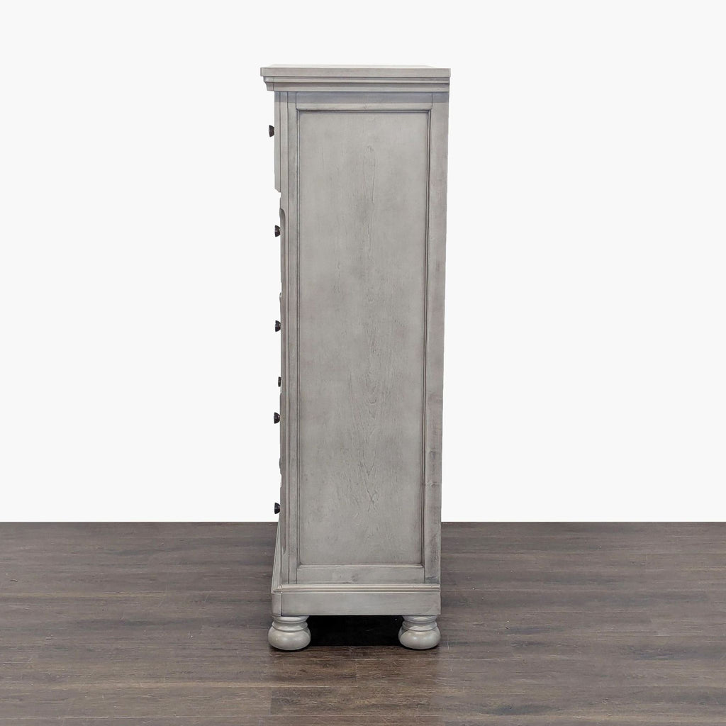 Ashley Furniture Lettner 5-Drawer Chest Dresser in Light Gray