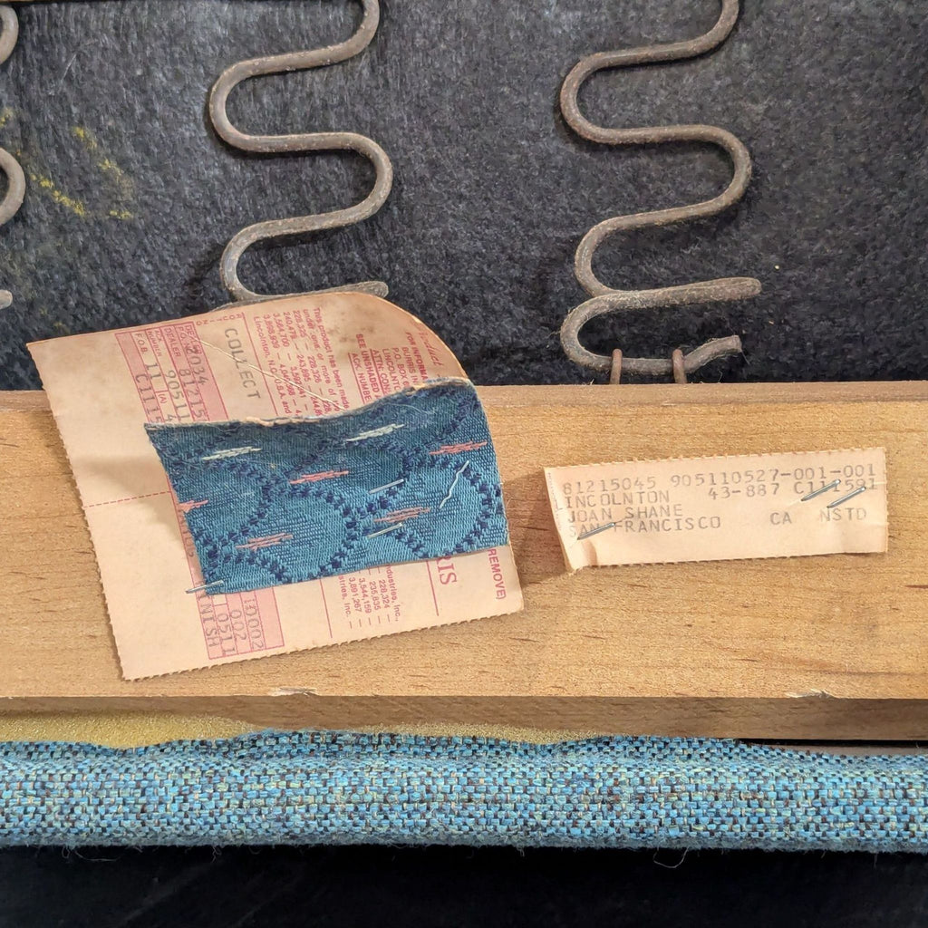 Vintage Comfortable Blue Recliner Lounge Chair with Wooden Legs