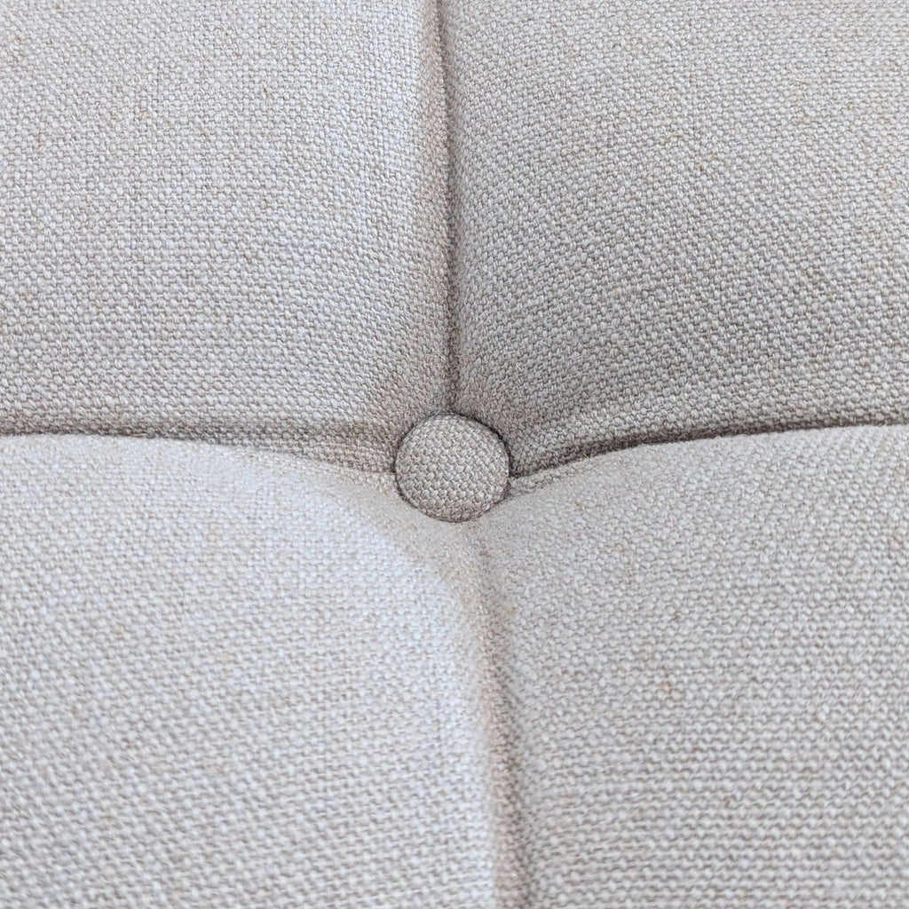 Modern Tufted Chaise Lounge in Beige Upholstery With Metal Base