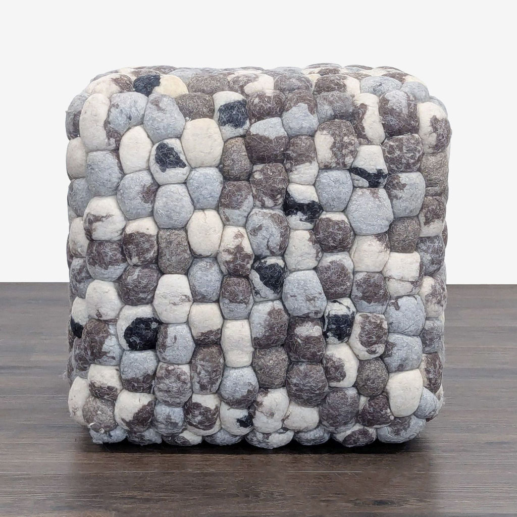 Textured Wool Pouf