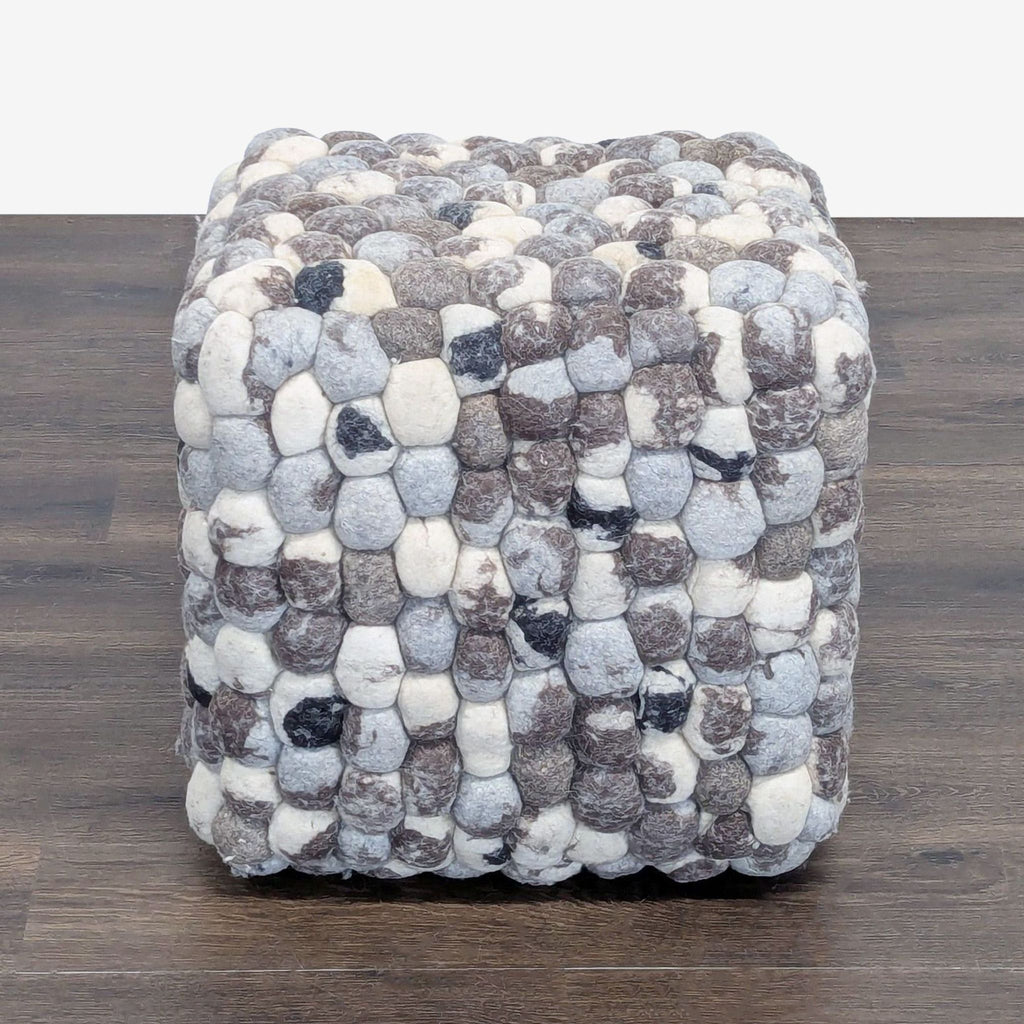 Textured Wool Pouf
