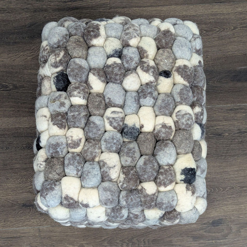 Textured Wool Pouf