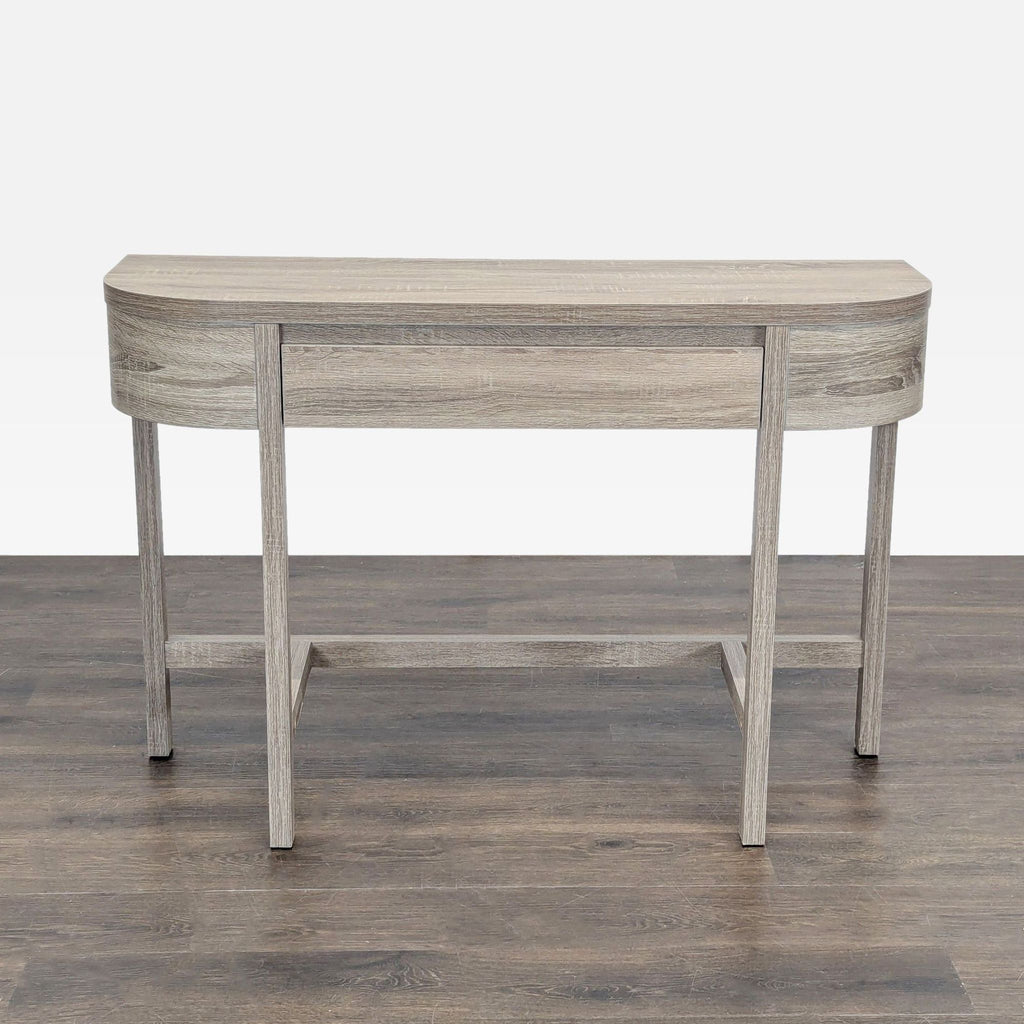 1. Modern side and console table in light wood finish, featuring clean lines and a sturdy base.