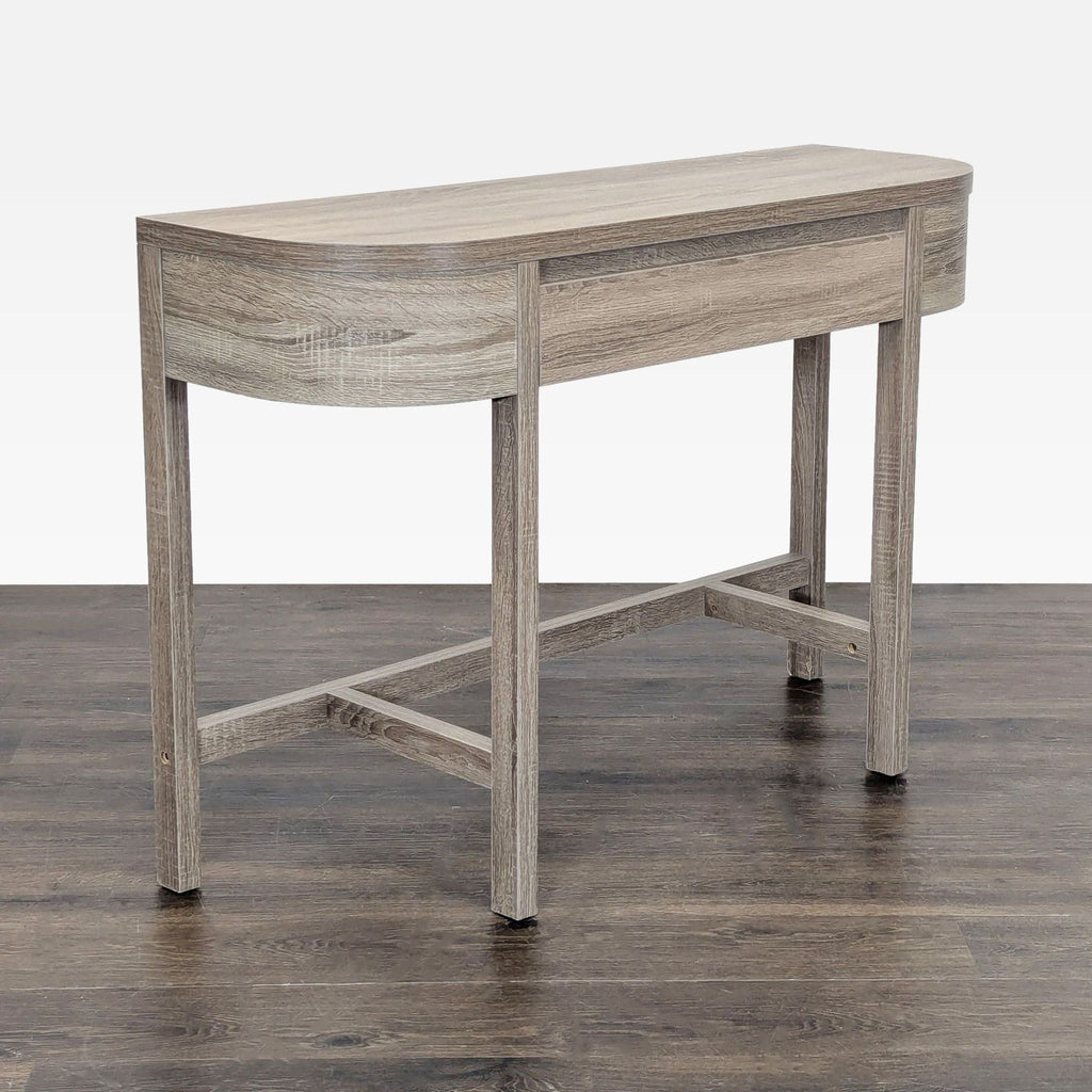 Wood One Drawer Demilune Console Table