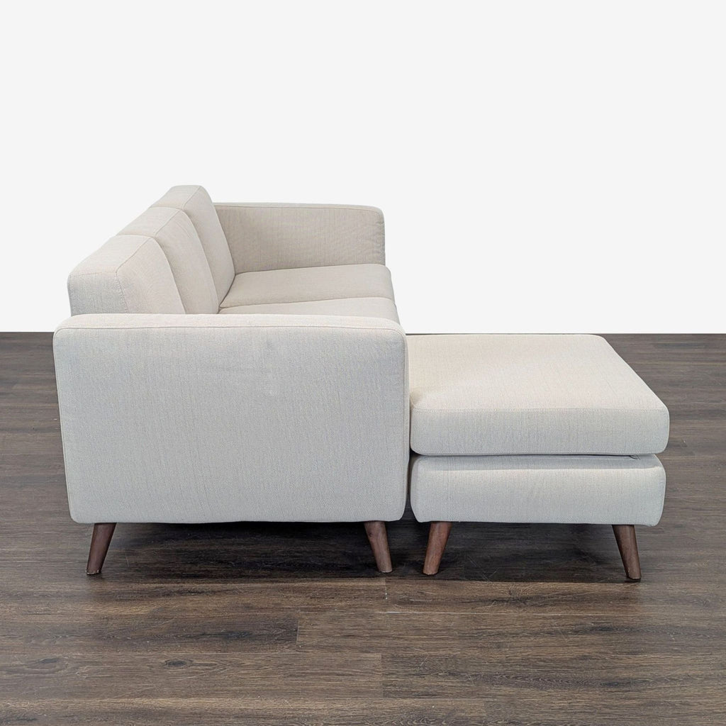 Moe's Home Collection Modern Beige Sectional Sofa with Chaise