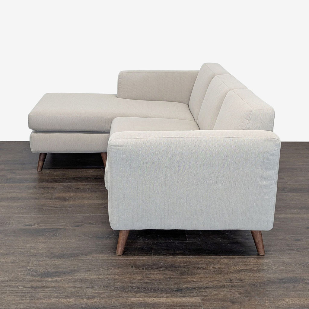 Moe's Home Collection Modern Beige Sectional Sofa with Chaise