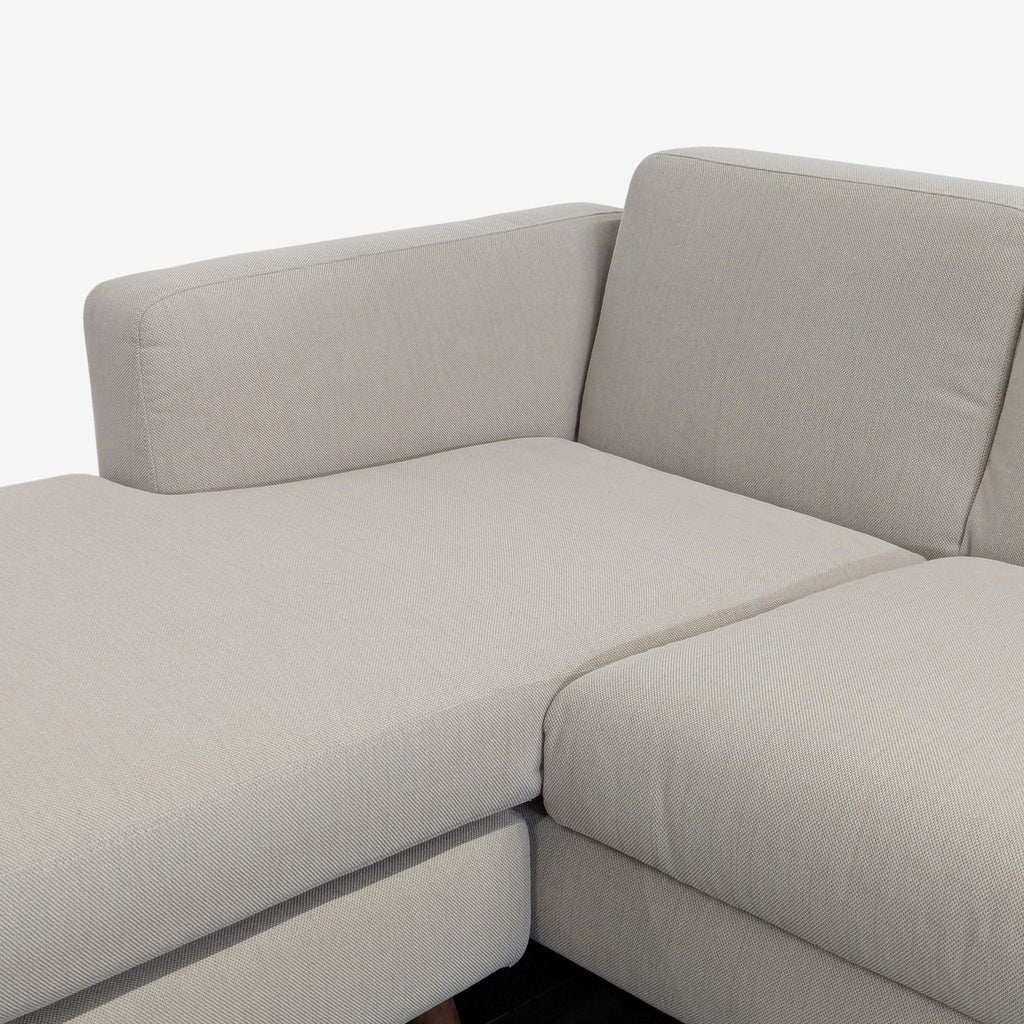Moe's Home Collection Modern Beige Sectional Sofa with Chaise