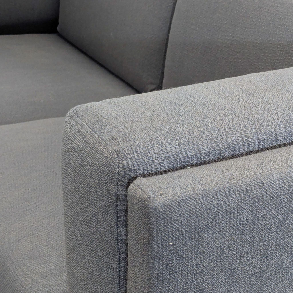 CB2 Ciudad Modern Dark Gray Loveseat with Metal Legs