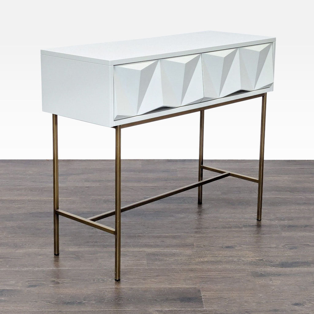 West Elm Geo Sculpted Drawer Console Table