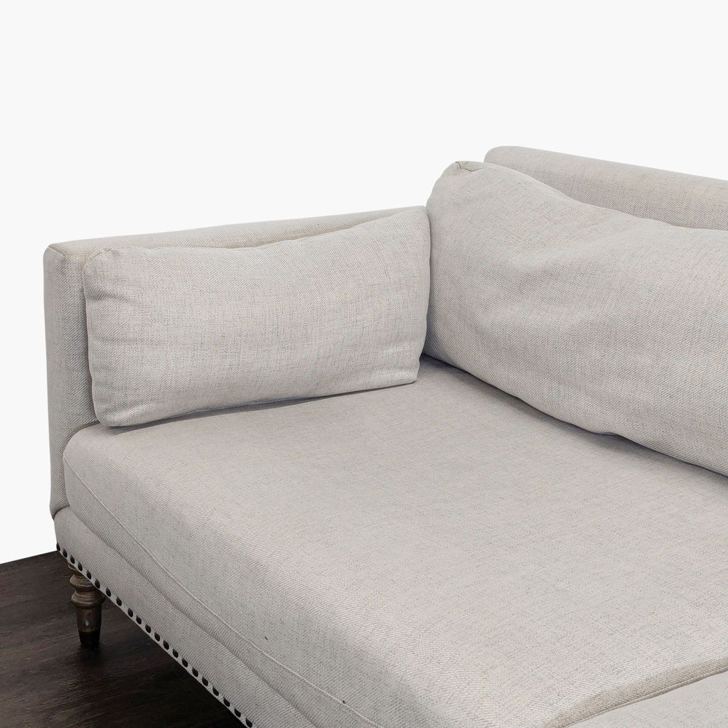 Pottery Barn Tallulah 3-Seat Neutral Sofa with Wooden Legs
