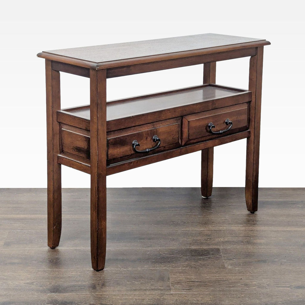 Pier 1 Imports Wooden Two Drawer Console Table with Open Shelf