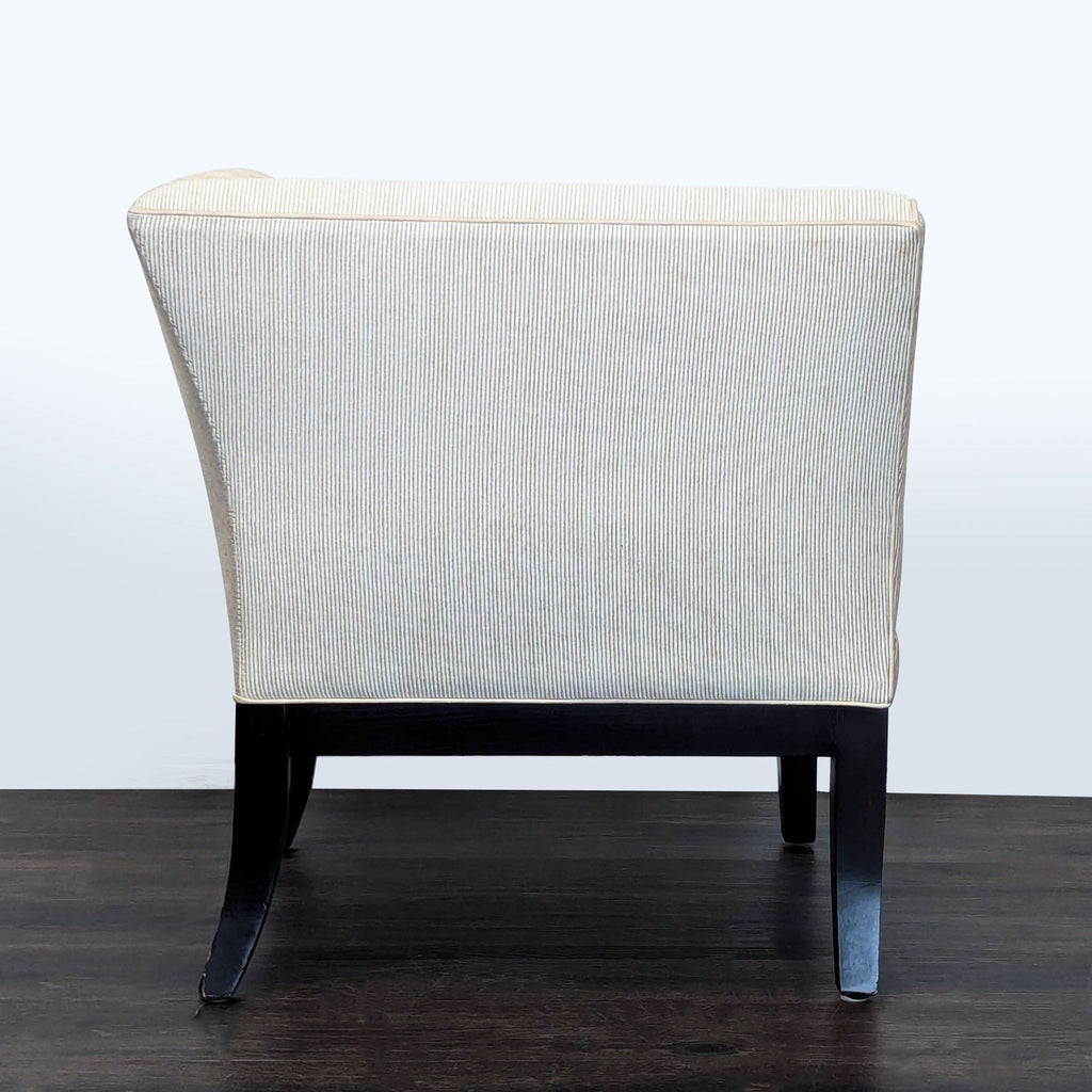 Modern Corner Lounge Chair with Striped Upholstery and Dark Wood Legs - Accepted Offer (70.59% discount)