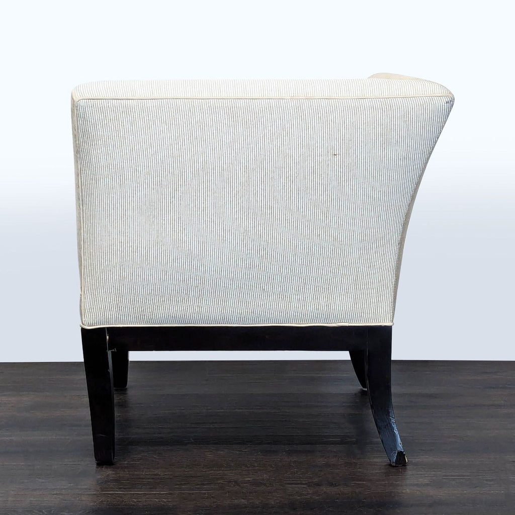 Modern Corner Lounge Chair with Striped Upholstery and Dark Wood Legs - Accepted Offer (73.68% discount)