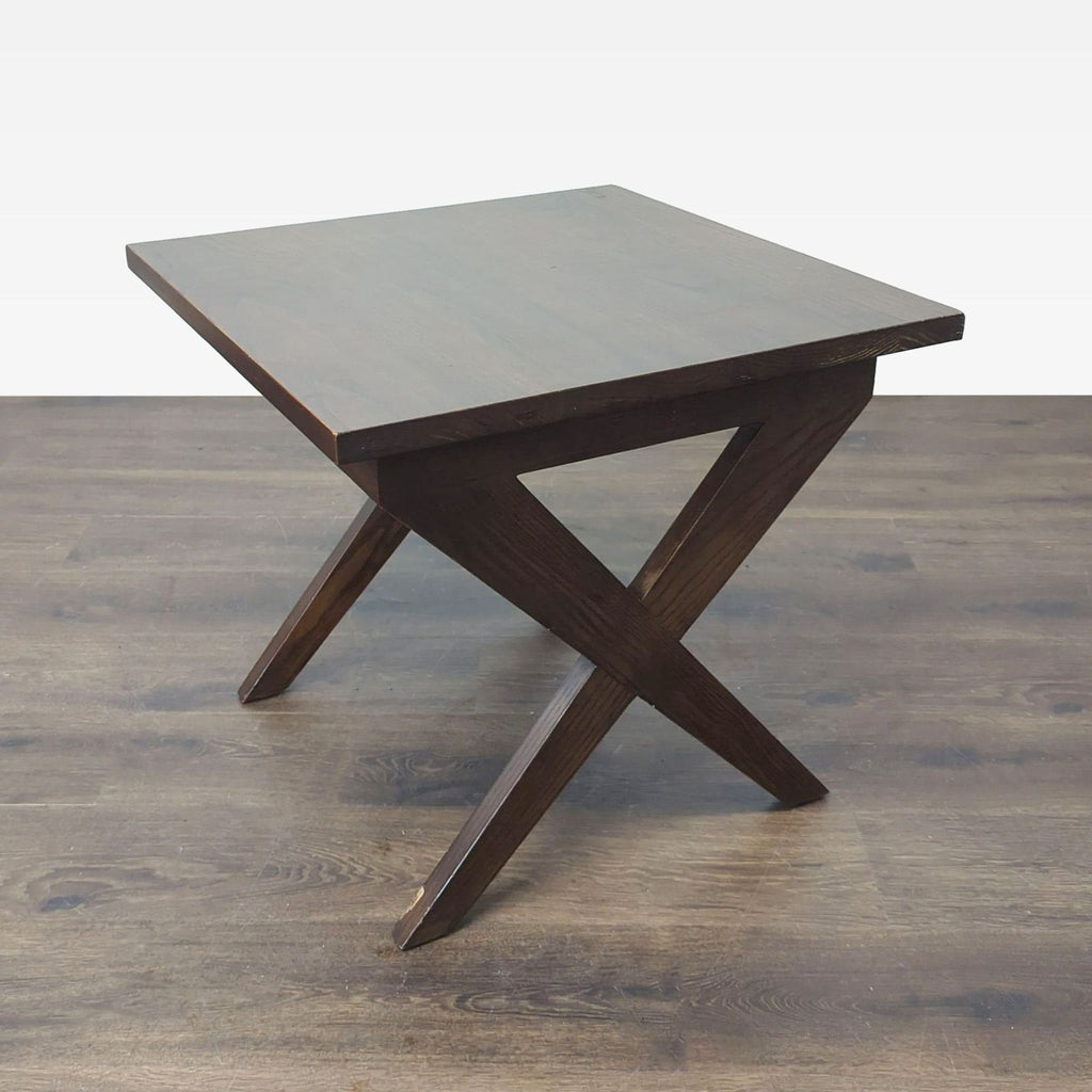 Wood X-Leg End Table