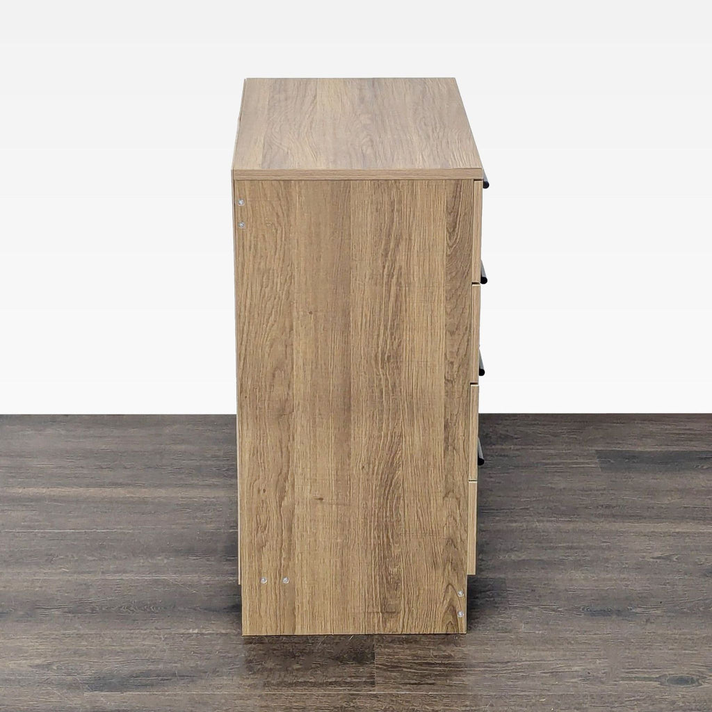 Sturdy wooden YIGOBUY dresser with sleek black handles; provides versatile storage for clothes or accessories.