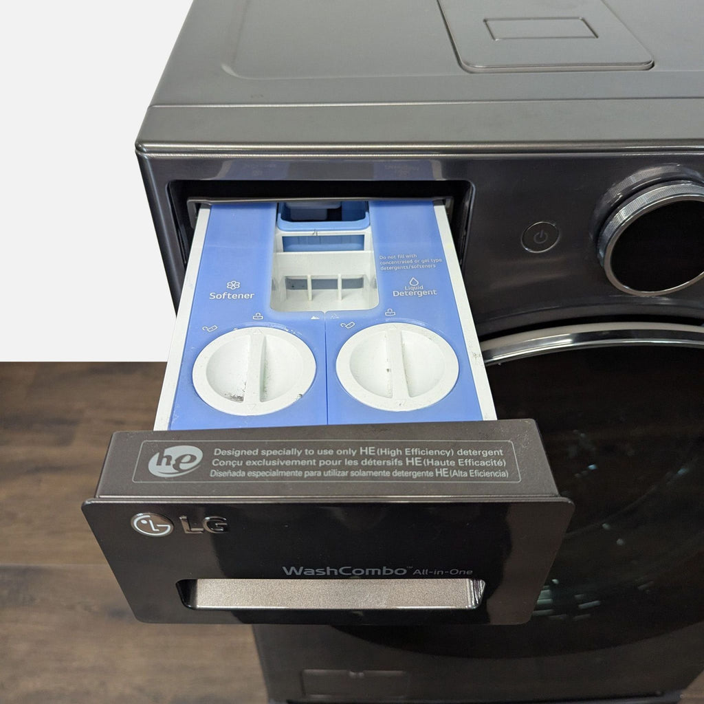 LG Front Load Washer/Dryer Combo with Pedestal - Black