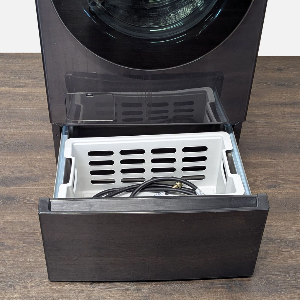 LG Front Load Washer/Dryer Combo with Pedestal - Black