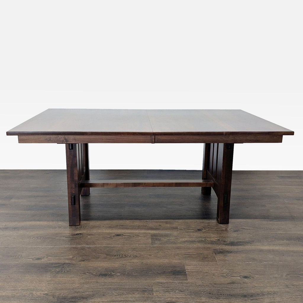 Dining Set from California Dining And Barstools includes a large table, four chairs, and bench in rich dark wood.