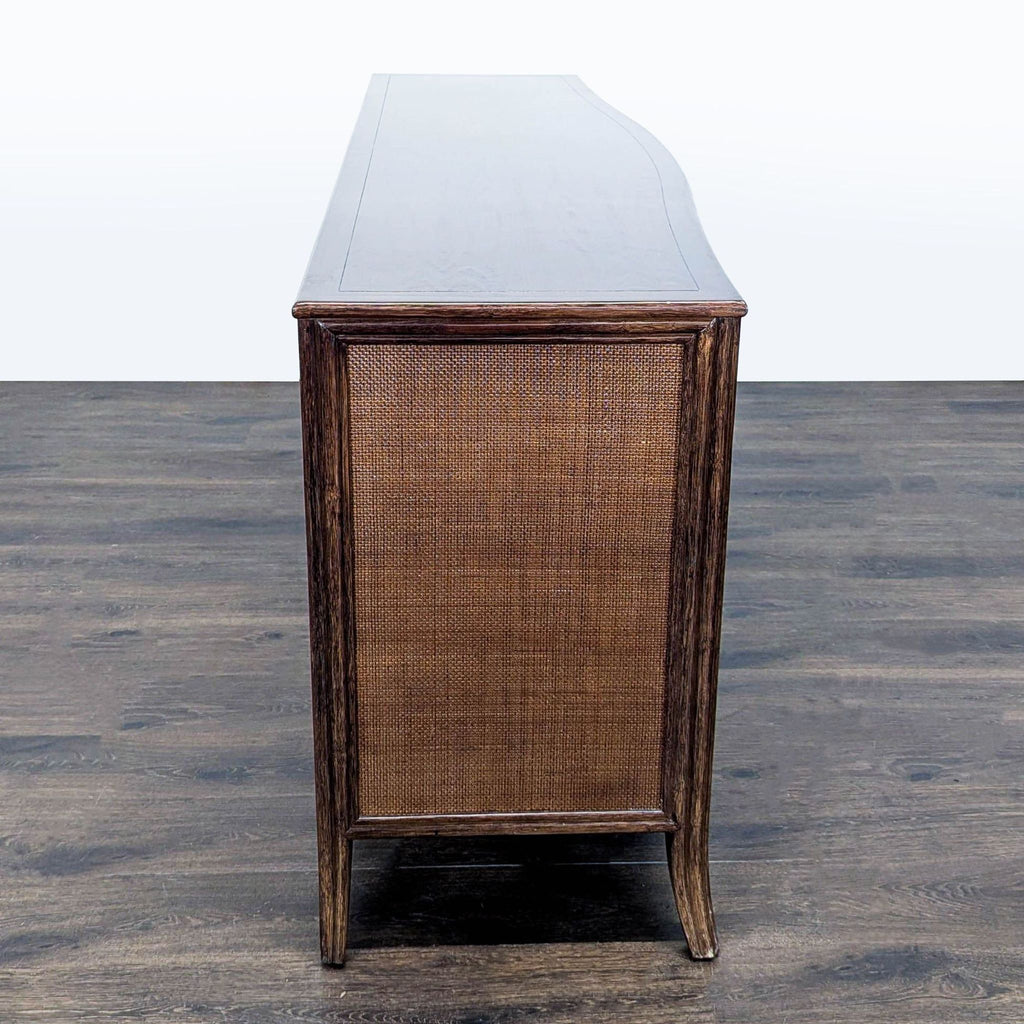 Modern Barbara Barry for Baker / McGuire Rattan, Oak & Raffia Sideboard Buffet - Accepted Offer (25.68% discount)