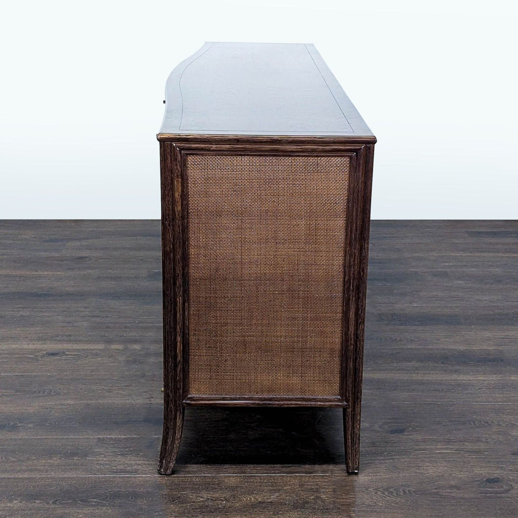 Modern Barbara Barry for Baker / McGuire Rattan, Oak & Raffia Sideboard Buffet - Accepted Offer (25.68% discount)