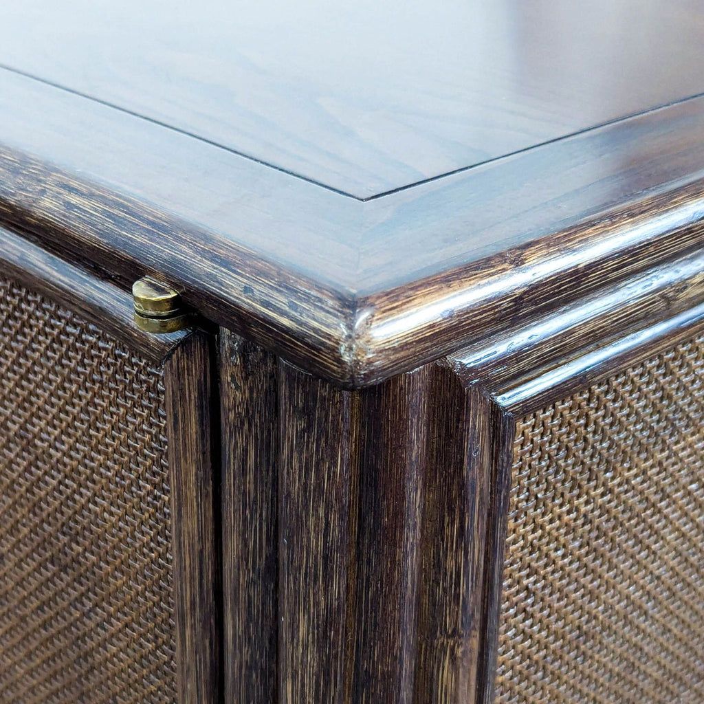 Modern Barbara Barry for Baker / McGuire Rattan, Oak & Raffia Sideboard Buffet - Accepted Offer (25.68% discount)