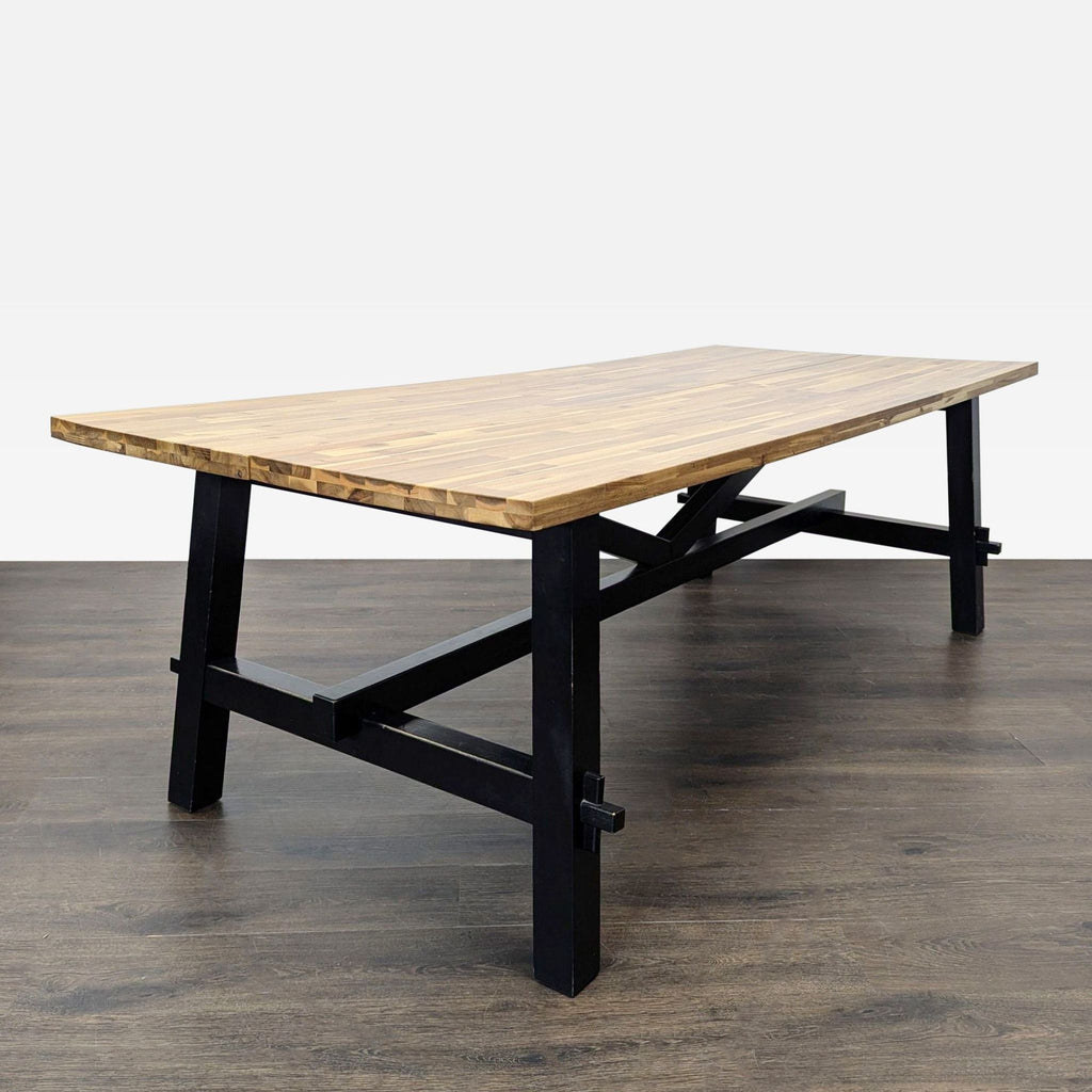 1. Modern rectangular Ikea dining table with a light wood finish, ideal for family meals and gatherings.