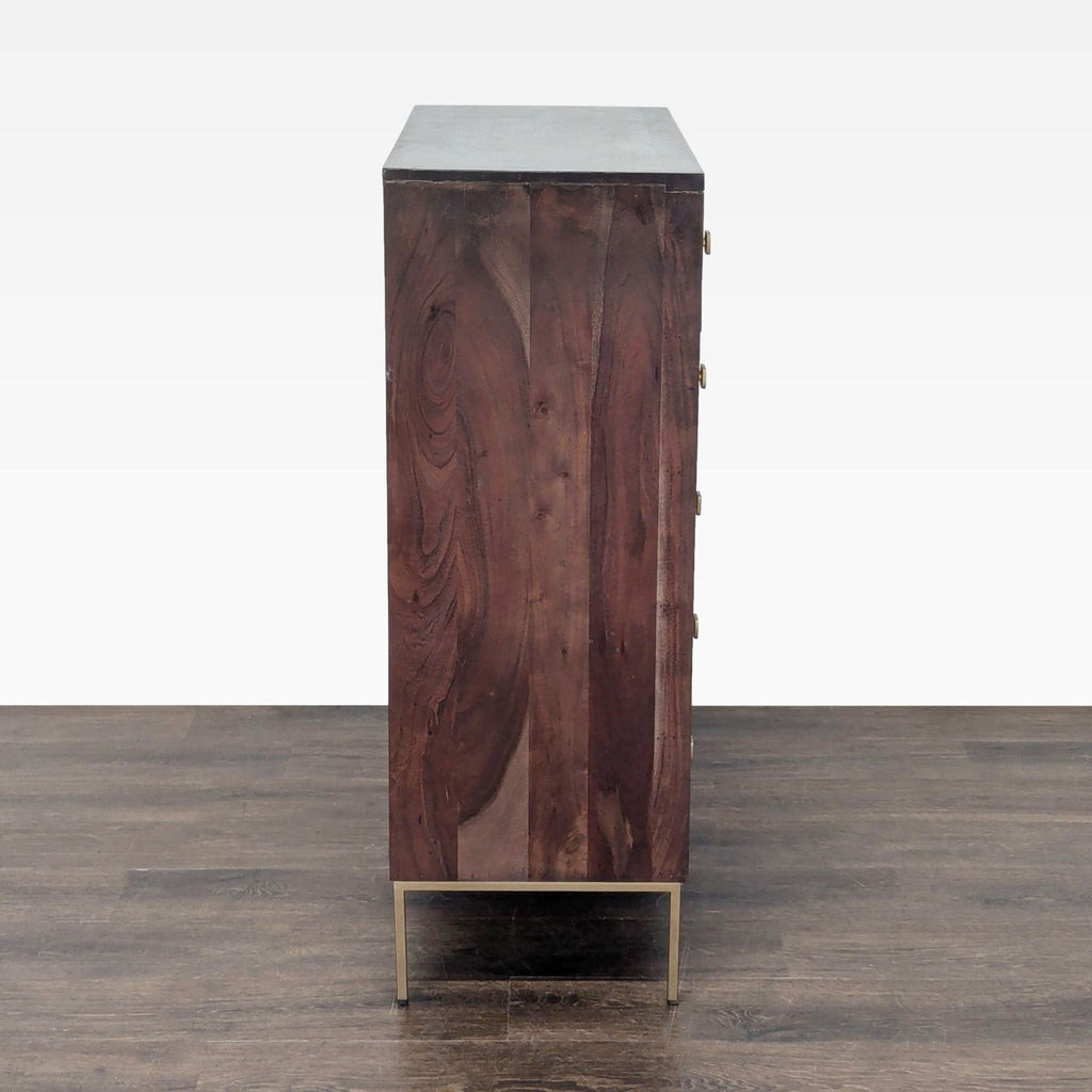 West Elm Decker Modern Dresser with Brass Patterned Drawers