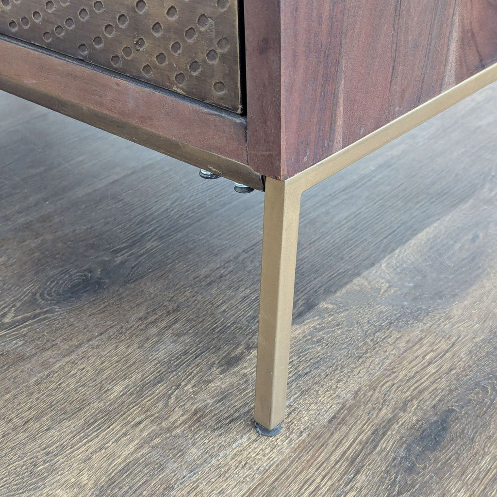 West Elm Decker Modern Dresser with Brass Patterned Drawers