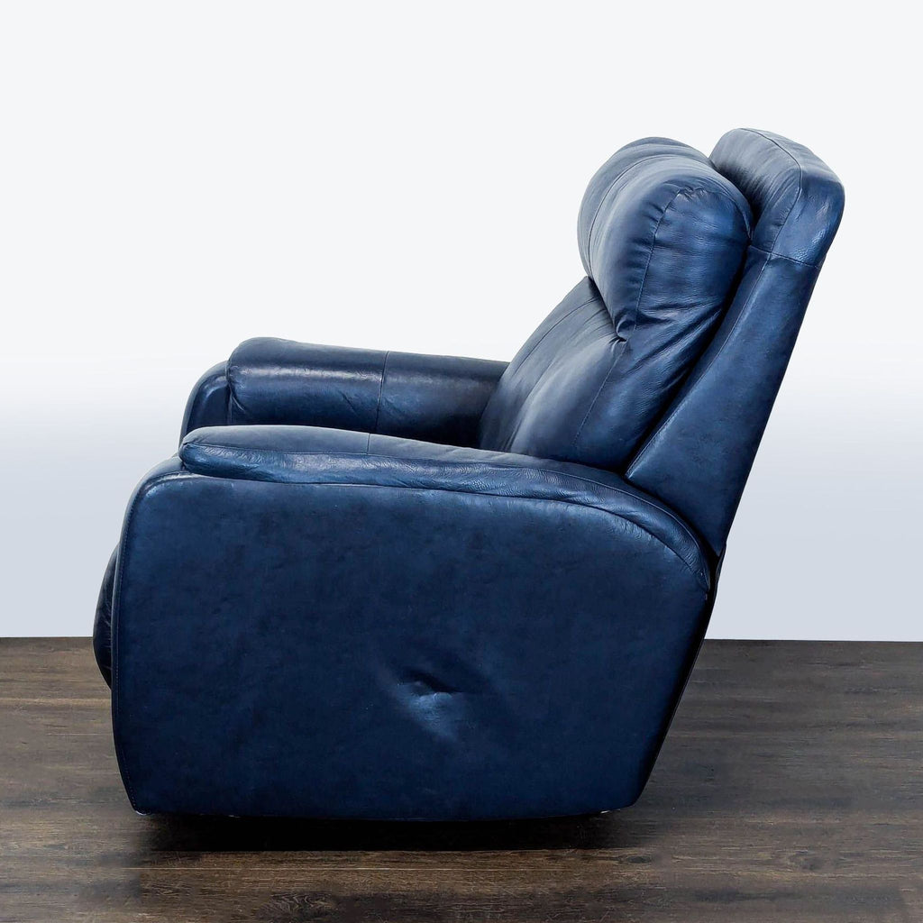 Southern Motion Blue Leather Recliner Lounge Chair - Comfortable and Adjustable