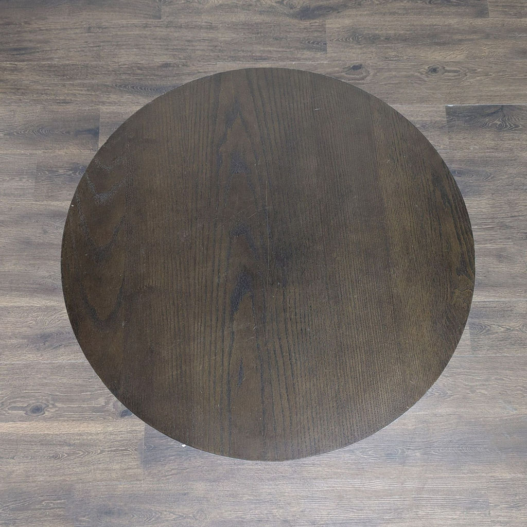 3. Walnut wood veneer dining table with angled legs, from West Elm’s modern furniture collection.