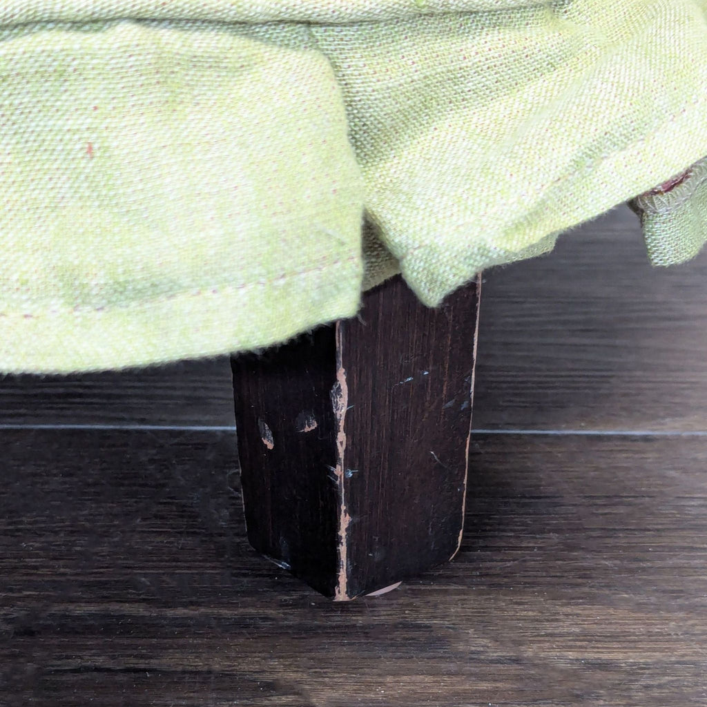 Slipcovered Ottoman with Wood Feet