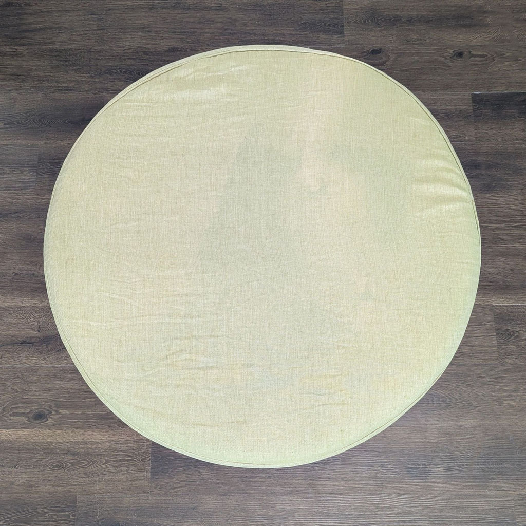 Slipcovered Ottoman with Wood Feet