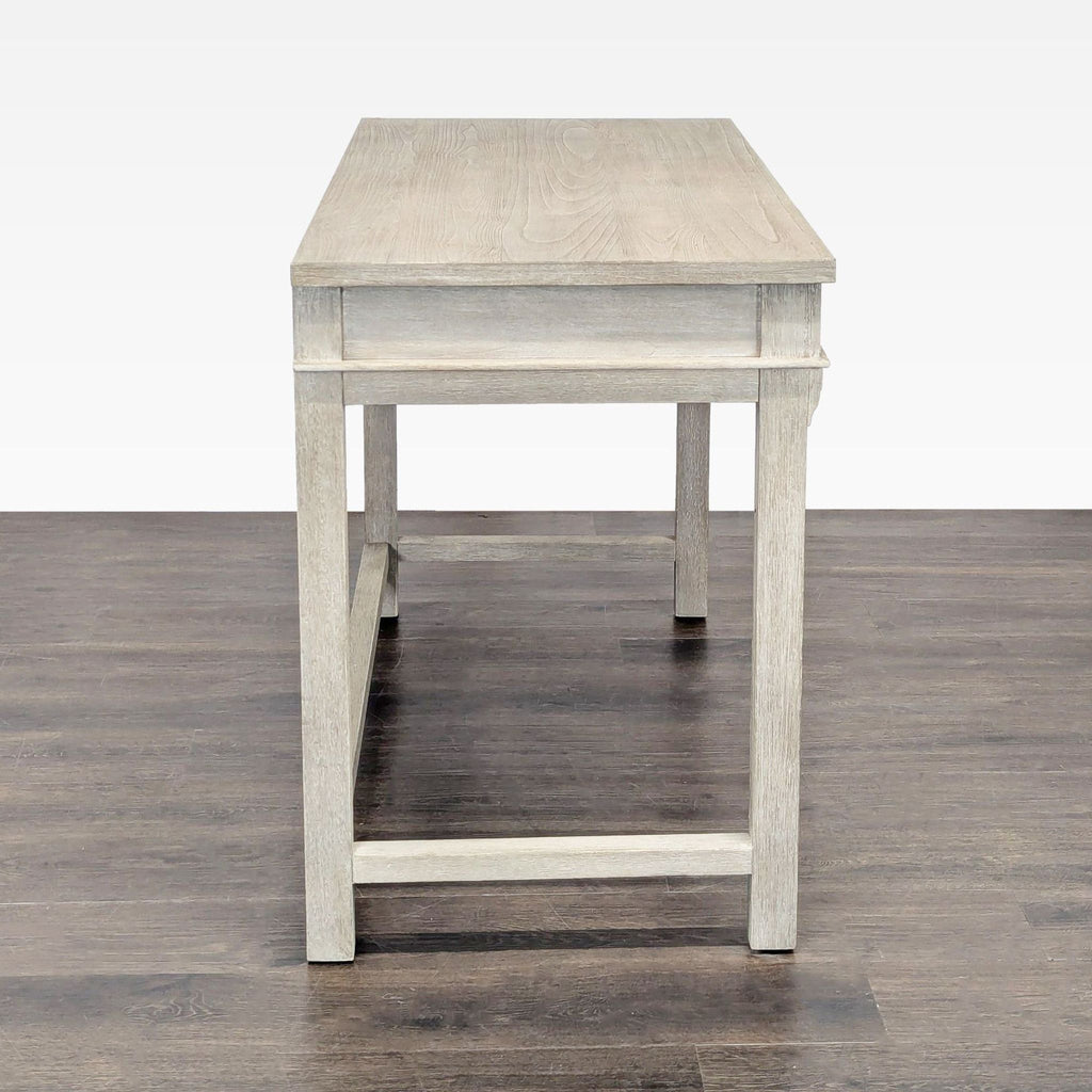 Simple Wooden Desk with Three Drawers and Light Gray Finish